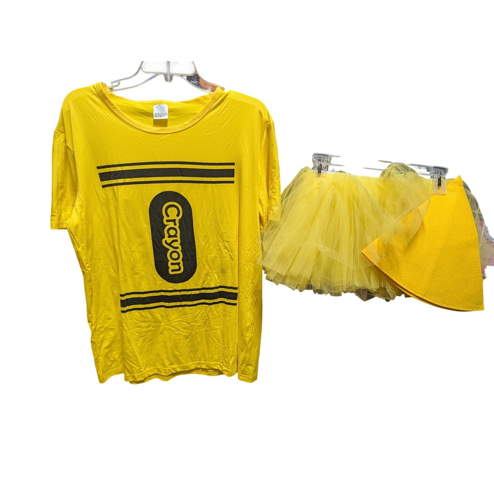 Unbranded Crayon Costume Women Large Yellow Good Tutu Hat Set